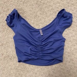 FP Movement by Free People Ruched Breathe Deeper Top - Moroccan Blue